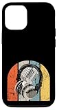Music Podcaster Content Streamer Retro Headphones Microphone Case for iPhone 12/12 Pro