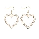 Love Heart Hoop Dangle Earring Geometric Hollow Big Heart Shape Circle Loop Earrings for Women Girls