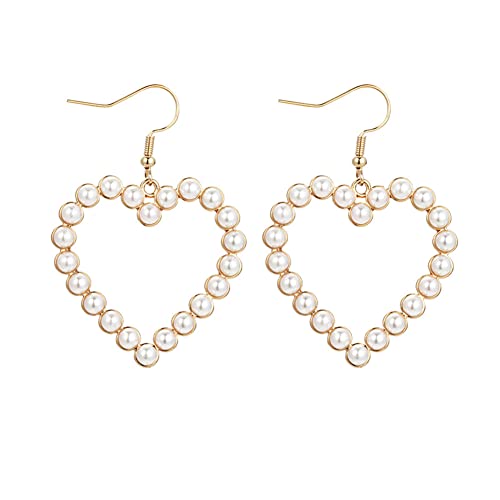 Love Heart Hoop Dangle Earring Geometric Hollow Big Heart Shape Circle Loop Earrings For Women Girls Jewelry(Heart Hook Gold) #TOP7