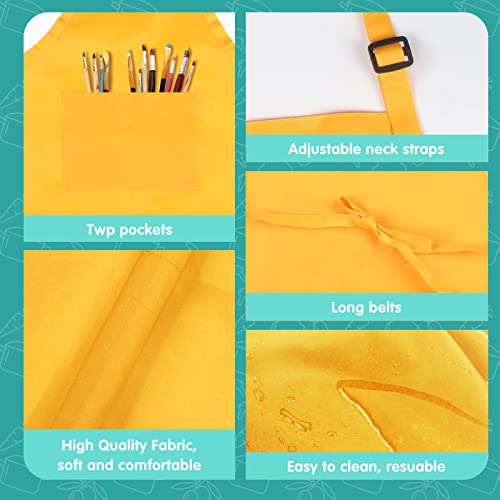 Ecoofor 24 Pieces 12 Colors Kid Aprons Set Xl For 7-13 Age Children Chef Aprons Kids Painting For Kitchen Cooking Baking Painting #TOP1