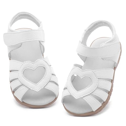 Image of Femizee Toddler Girls Leather Dress Sandals with Adjustable Strap