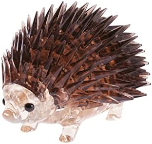 HCM Kinzel 90170 59203-3D Crystal Hedgehog Puzzle for Adults and Children, 55 Pieces, Brown, Transparent