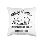 Strumming Wilderness Melody Mountain Campground and Ranch Throw Pillow, 16x16, Multicolor