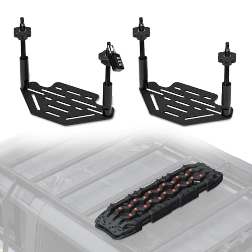 FieryRed Recovery Traction Board Mounting Kit Universal Roof Rack Fit with Quick-Release Knobs & Anti-Theft Padlock for Rooftop Platform (Only for 2 Boards)
