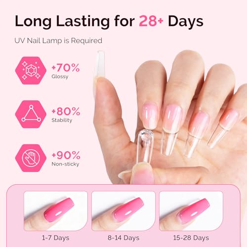 Image of MelodySusie Solid Builder Nail Gel 3D Gel Nail Art 4 in 1 Non-Sticky for Extension UV Glue for Acrylic Nails Clear 60ML