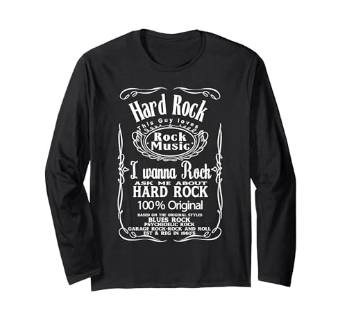 Quiero rockear Este Encanta música Hard Rock Heavy Metal Manga Larga, Unisex para Adultos, Negro, M