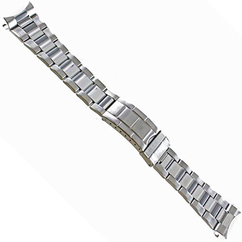 20Mm Hirsch/Speidel Silver Stainless Steel Curved Ends Security Clasp Watch Band 692/1409 #TOP2