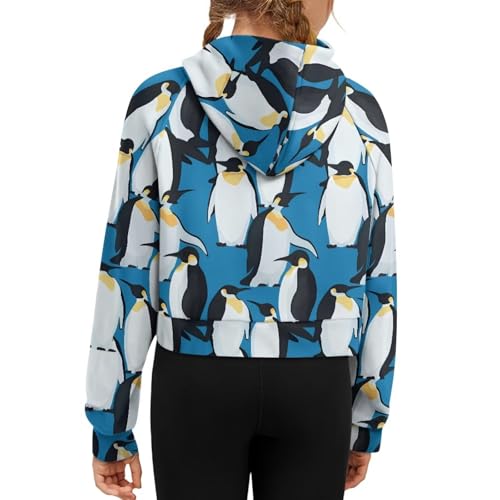 Uourmeti Girls Half Zipper Cropped Hoodies Long Sleeve Pullover Ssweatshirts with Pockets2