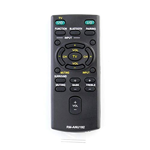 ASHATA Telecomando di Ricambio RM-ANU192 per Sound Bar SACT60BT SS-WCT60 SSWCT60 HT-CT60BT HTCT60BT SA-CT60BT HTCT60 HT-CT60, ECC