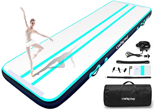 OWROMI Inflatable Air Gymnastics Mats for Tumbling, 10ft/13ft/16ft/20ft Tumble Track Tumbling Mats...