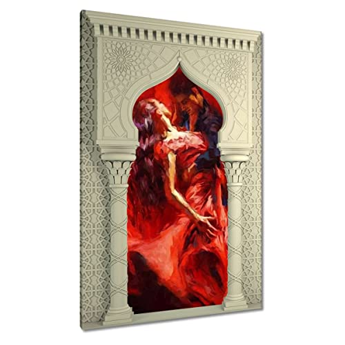 Toile couple dansant decoration murale grand format 80 x 120 cm H8625M