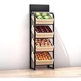 Obst- und Gemüseregal für gewerbliche Supermärkte, großes Snack-Süßigkeiten-Präsentationsregal, Zwiebel- und Kartoffelständer, 4-stufiger Konzessions-Präsentationsständer für Schokolade/Brot