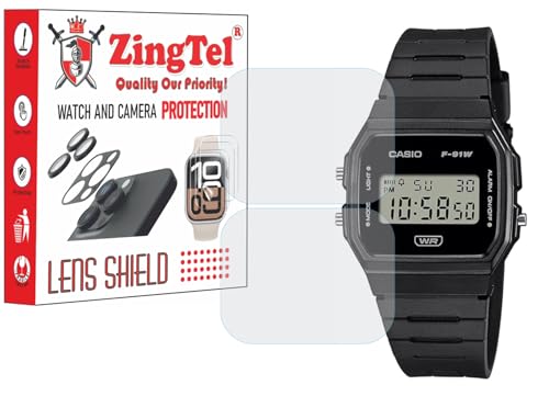 Image of Screen Guard Compatible With Casio Watch F91Wb1Adf Full Coverage Screen Protector Hydrogel TPU Screenguard not a Tempered Glass (Pack of 2)