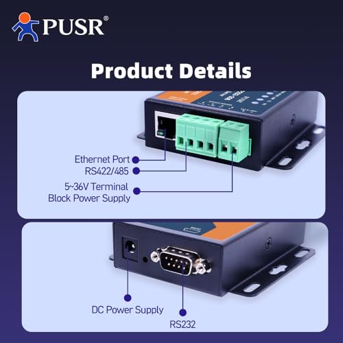 Image of RS485 RS232 RS422 to Ethernet Modbus RTU to TCP Modbus Gateway Serial to Ethernet Bidirectional Transparent Data Transmission Watchdog Protection USR-TCP232-306