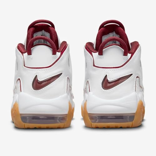 Nike Air More Uptempo Big Kids' Shoes (FJ2846-100, White/Gum Light Brown/Team Red) Size 4.53