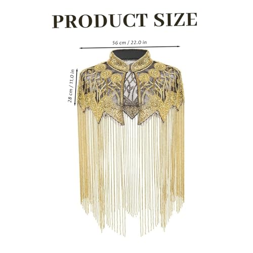 Châle perlé vintage avec enveloppe à clapet et franges pour mariage - 3