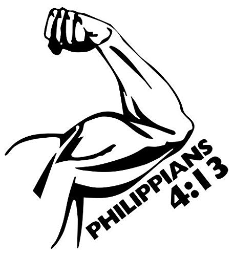 Philippians 4:13 - Sticker Graphic - Auto, Wall, Laptop, Cell, Truck Sticker for Windows, Cars, Trucks