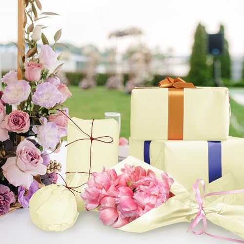 Image of 120 Sheets 20 inchX14 inch Tissue Paper for Gift Bags Wrapping, Art Tissue Paper Bulk for Weddings Birthday Party Crafts Decoration (Ivory)