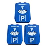 Parkscheibe, 3 Stück Parkuhr, Robuste Kunststoff Parkscheibe Timer, für Windschutzscheibe Parkuhr Europäische Parkuhr 24-Stunden-Zeitanzeige und Eiskratzer für Auto Winter Verpackung