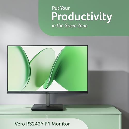 Image of Acer RS242Y P1 23.8 Inch IPS FHD Monitor | 144Hz Refresh | 1ms VRB | AMD FreeSync | Ultra Slim 6.9mm ZeroFrame Design | HDMI + VGA | 99% sRGB | Dual Glass Design | Built-in Speakers | Tilt Adjustable