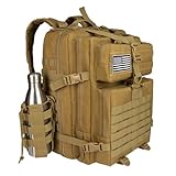 CtopxCone Mochilas tácticas militares de 45 L para hombre, camping, senderismo, senderismo, mochila con bolsa extraíble para botella de agua, bolsa de insectos, paquete de asalto de 3 días, color