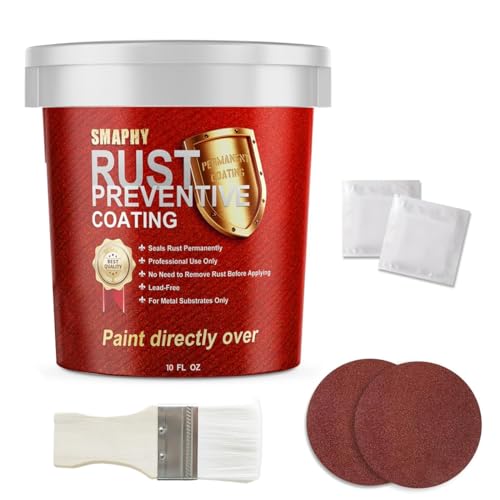 SMAPHY Gloss Black 2-in-1 Rust Converter & Metal Primer, Rust Preventive Paint for Maximum Rust Protection, UV Resistance and Heat Resistance, Stop Rust & Corrosion Permanently(10 Fluid Ounces)