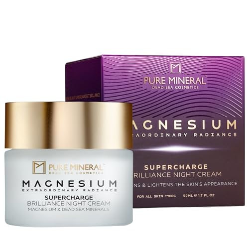 Pure Mineral - Crema de Noche Regeneradora con Magnesio - Antiedad, Firmeza, Luminosidad - Minerales del Mar Muerto, Ácido Hialurónico, Colágeno - Sin siliconas, sulfatos, parabenos - 50ml
