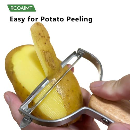 Vegetable Peeler Cabbage Shredder 304 Stainless Steel & Beechwood Handle | Extra-Wide Stainless Steel Blade & Non-Slip Grip for Effortless Coleslaw, Salad & Meal Prep - Commercial Grade Kitchen Tool - image 3