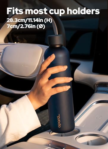 Image of Opard Slim Water Bottle 32oz, Dishwasher Safe Plastic Water Bottle BPA-Free, Leakproof Screw Top, Midnight Blue, Reusable for Travel School Sport Gym Hiking