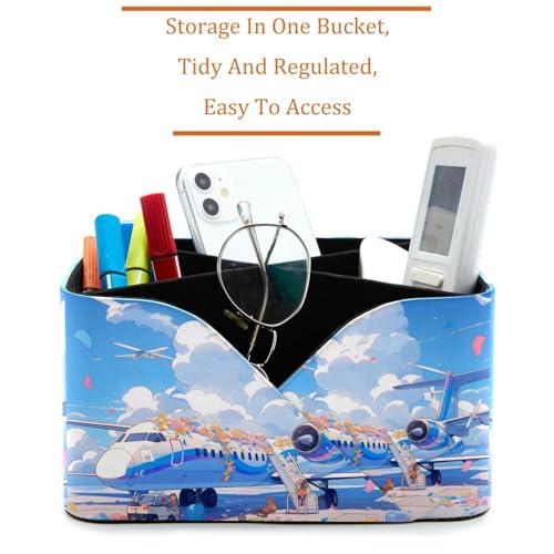 Porte-stylo rectangulaire motif avion pour ranger vos fournitures artistiques à la maison
