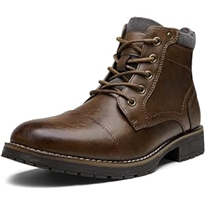Vostey Men’s Motorcycle Boots Combat Casual Dress Boot for Men