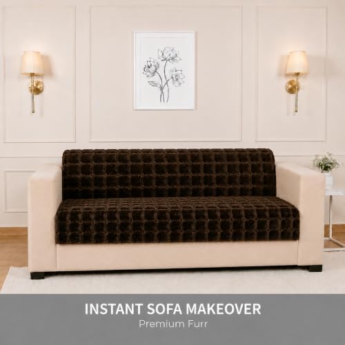 Image of STITCHNEST 'Haven Soft Series' 3 Seater Sofa Cover | Full Coverage Sofa Cover| Premium Velvet Fabric, Washable & Durable Furniture Cover for Modern Living Rooms