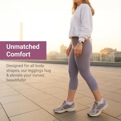 image for SATINA High Waisted Capri Leggings for Women - High Waist for Tummy Co