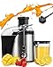 ALLESM Juicer Machine, High-Efficiency 800W Multi-Speed Mini Juicer Quick Fruit and Vegetable Juicing for Healthy Lifestyle, Easy to Clean, Stainless Steel, BPA-free (Black)
