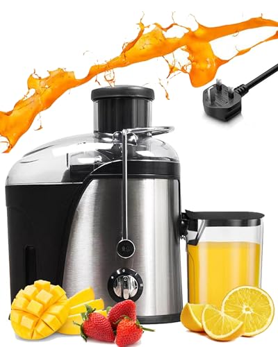 ALLESM Juicer Machine High-Efficiency 800W Multi-Speed Mini Juicer Quick Fruit and Vegetable Juicing for Healthy Lifestyle Easy to Clean Stainless Steel BPA-free (Black)