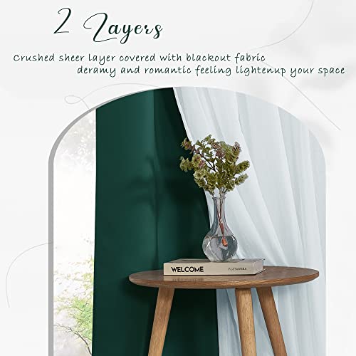 Image of PONY DANCE Bedroom Curtains Blackout, 52 x 63 in, Hunter Green, 2 Panels