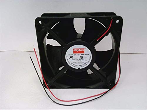 DAYTON 6KD74 AXIAL, 24 VDC, 0.26 AMP, DC Fan, Lead Wires, 4-11/16X4-11/16X1.5IN, 3100 RPM, Ball Bearing, Square, 6.2 W