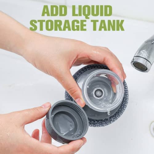 AG E-Com Replaceable Wire Ball Cleaning Scrubber Brush, Dish Washing Soap Dispensing Palm Brush, Rust-Resistant, Easy to Hold and Non-Slip Product Image 4