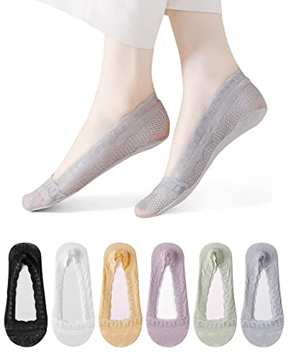 [YFulfill] レース 靴下 レディース 夏 パンプス ソックス 靴下 レディース くるぶし ソックス レディース フットカバー 通気性伸縮性に スニーカーソックス (6色ミックス)のサムネイル