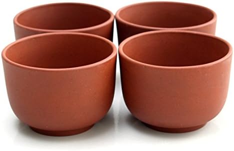 Brick Red Yixing 4 Ounce Teacup, Set of 4