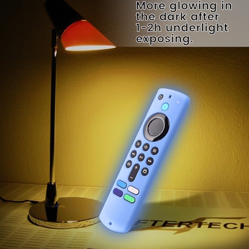 Image of 2-Pack Glowing Remote Cover for Smart TV Remote Controller, Blue & Purple