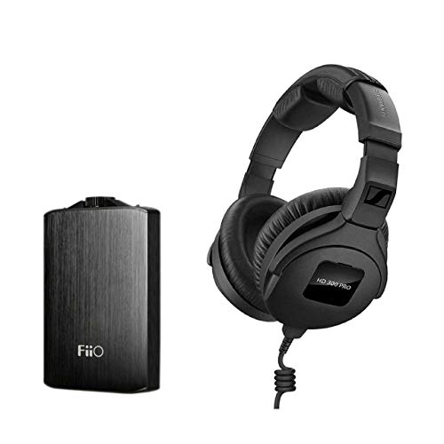Sennheiser HD 300 Pro Collapsible High-End Monitoring Headphone + Fiio A3 Headphone Amplifier Black - //coolthings.us