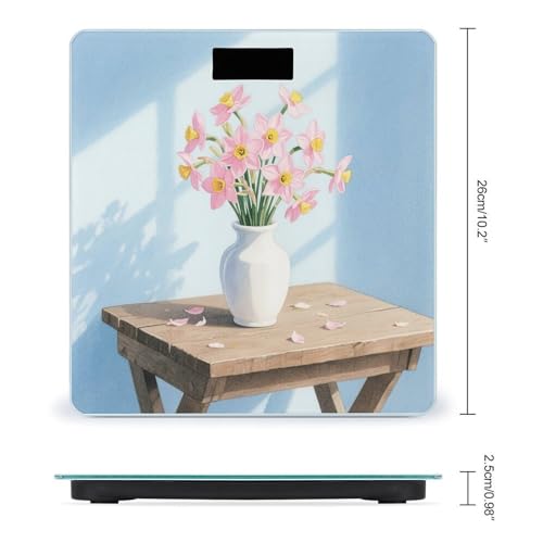 Báscula Digital para Baño con Vidrio Templado Rosa miniatura 2