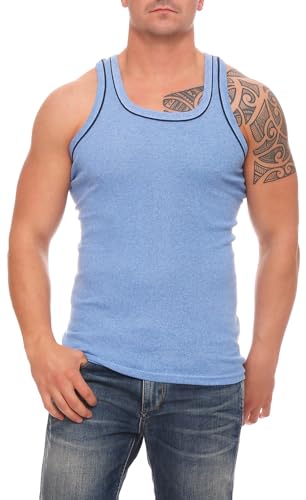 6er Pack 4 Gr. XXL Bunte Herren Unterhemden für Männer, fröhliche Farben für Gute Laune