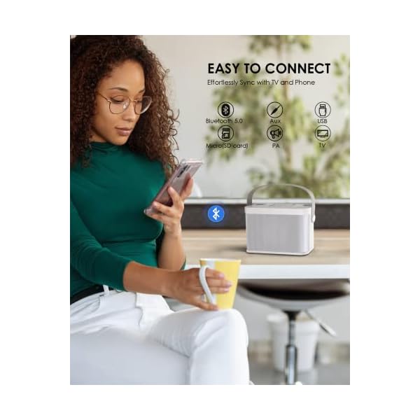 Karaoke Machine with 2 Wireless Microphones, FULLIFE 2023 Portable Bluetooth Karaoke Speaker for Adults/kids, Karaoke PA System with Carrying Handle, Echo and Vocal Cut for Meetings, Parties - Image 5