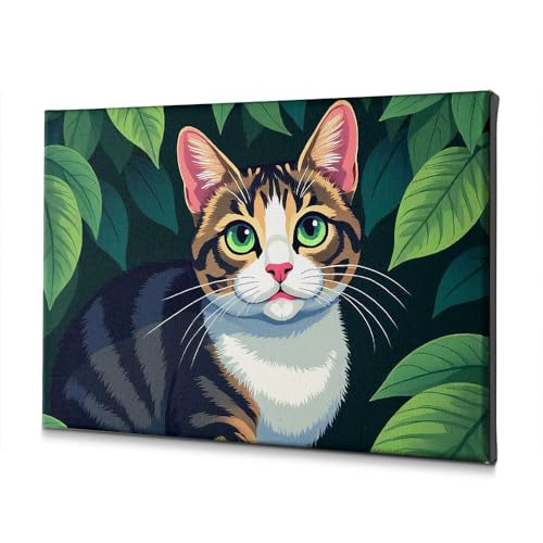 Toile de chat aux yeux verts : créez un salon style jungle