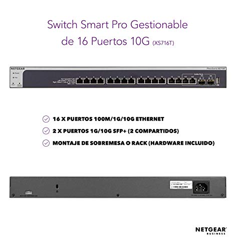 Netgear-XS716T-100NES-Switch-ProSAFE-16-puertos-Smart-Managed-10GbE-y-garantia-durante-su-vida-util