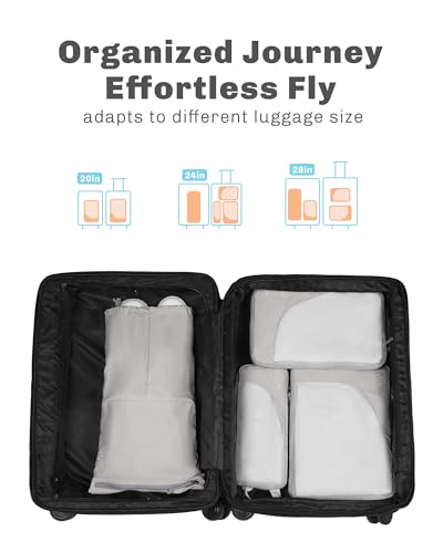Image of 4 Set Compression Packing Cubes for Suitcases,Luggage,Travel Bag Organizer