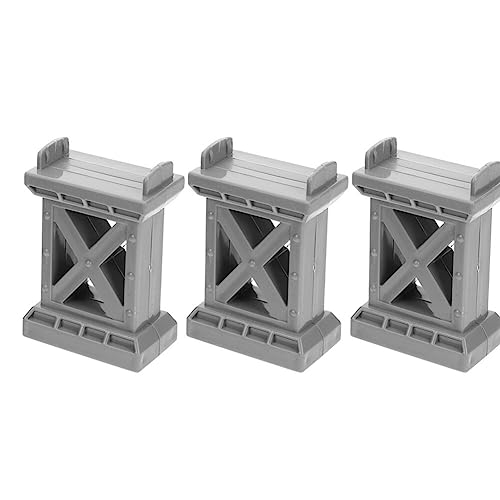 NUOBESTY 3pcs Train pier Playing Bridge pier Toy Simulation Train Bridge pier Decorative Train Bridge pier Playing Bridge pier Model DIY Train Bridge pier Bridge Support Plastic Bracket arc