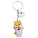 Produktbild BbearT® Dog ID Tag Dog Dog Key Ring Schlüsselanhänger Cute Dog Puppy ID Tags Metall Dog Schlüsselanhänger Schlüsselanhänger Key Tags Auto Schlüsselanhänger Bag Charm Geburtstag gelb Shiba Inu Small